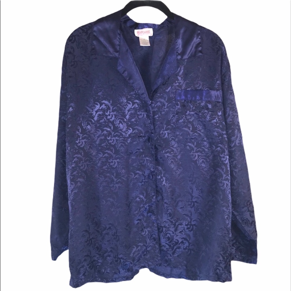 Marianne Jacquard Scroll Pajama Top, Size M